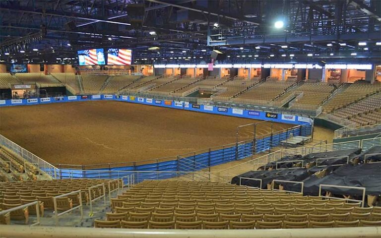 empty rodeo corral with screens at silver spurs arena kissimmee