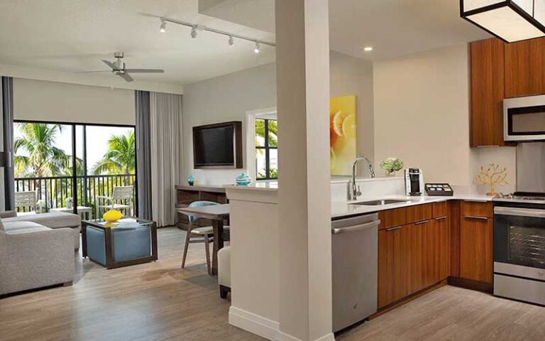 full kitchen living area villa at the grove resort water park orlando kissimmee