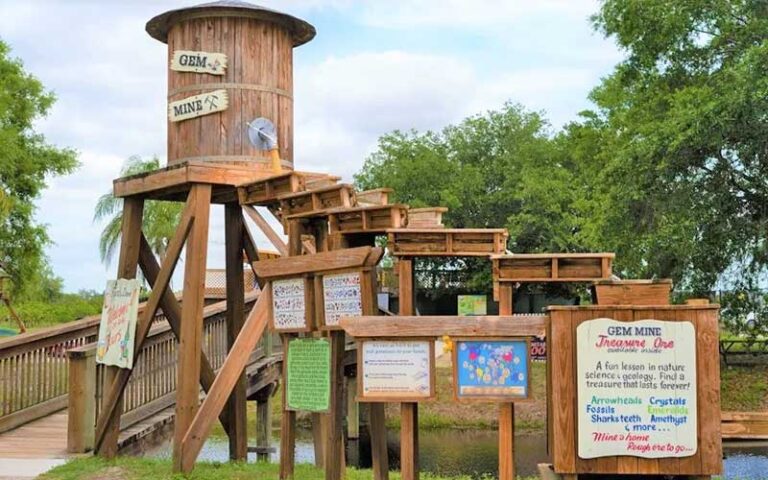 gem mine structure with water tower and signs at showcase of citrus clermont kissimmee