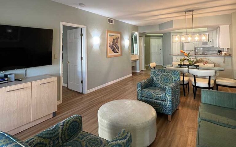 interior with living room area and kitchen at star island resort spa kissimmee