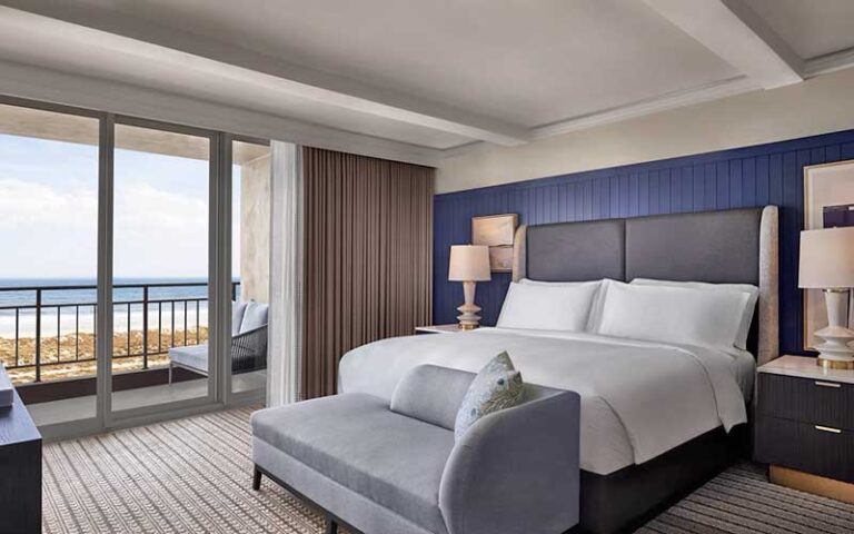 king bed suite with ocean view balcony at the ritz carlton amelia island