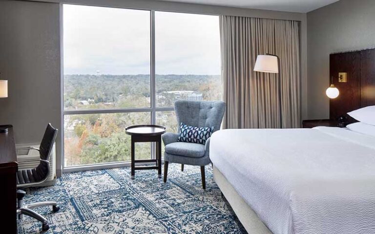 king size bed with view at four points by sheraton tallahassee downtown