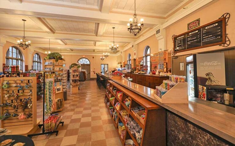 old style soda shop with merchandise at the lodge at wakulla springs tallahassee