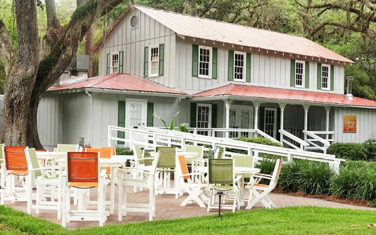 rustic restaurant with outdoor seating cucina south at palmetto walk shopping village amelia island