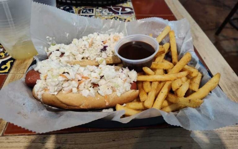 two slaw dogs entree at birds aphrodisiac oyster shack tallahassee