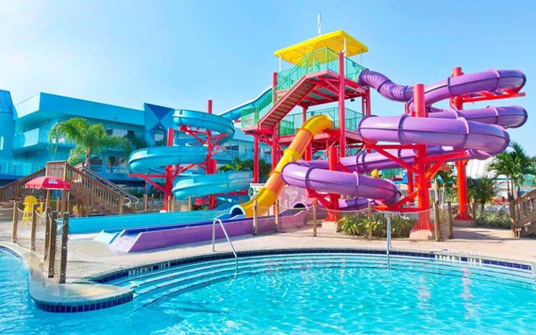 water park with colorful slides and pool at flamingo waterpark resort kissimmee