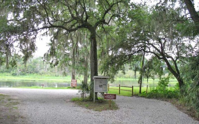 canoe and kayak launch along river with trees at little wekiva river preserve state park sanford