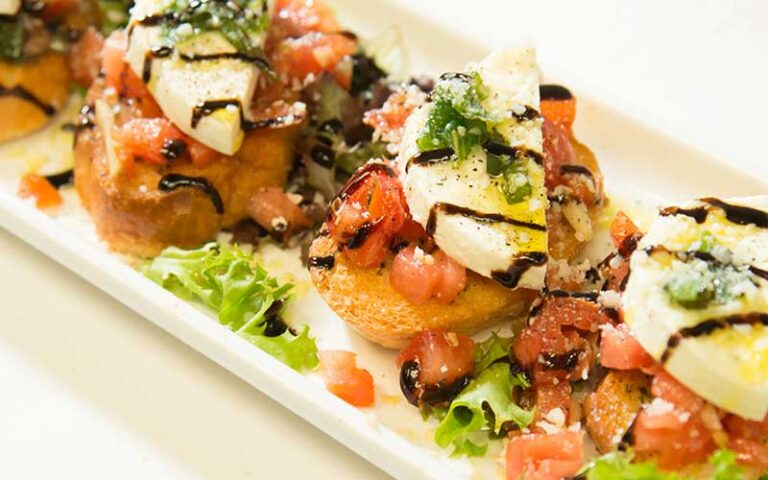 closeup of bruschetta at mesa de notte ocala