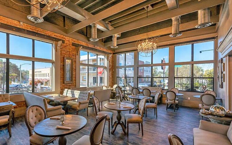 dining room with downtown view at ivy on the square ocala