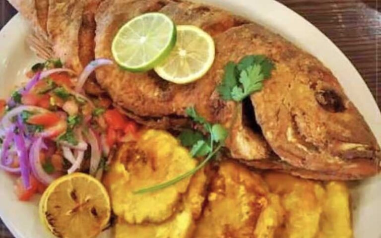 fried whole fish with sides at latinos y mas restaurant ocala