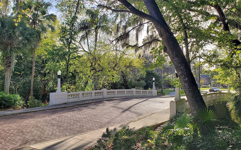 historic bridge over garden at washington street at dickson azalea park orlando