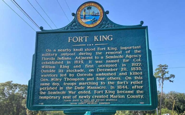 history marker sign at fort king national historic landmark ocala