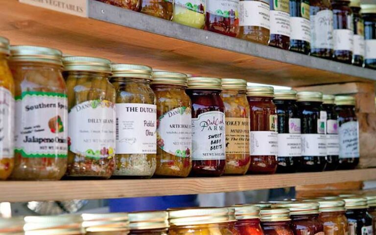 jars of preserves and salsa at ocala downtown market