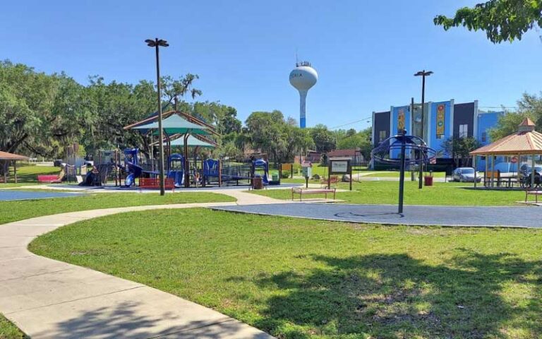 playground with water tower and science museum at tuscawilla park ocala