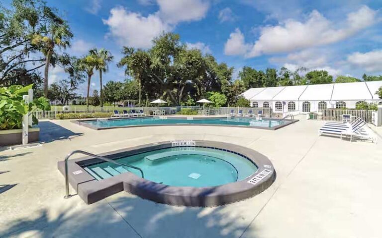 pool area with hot tub at hilton ocala