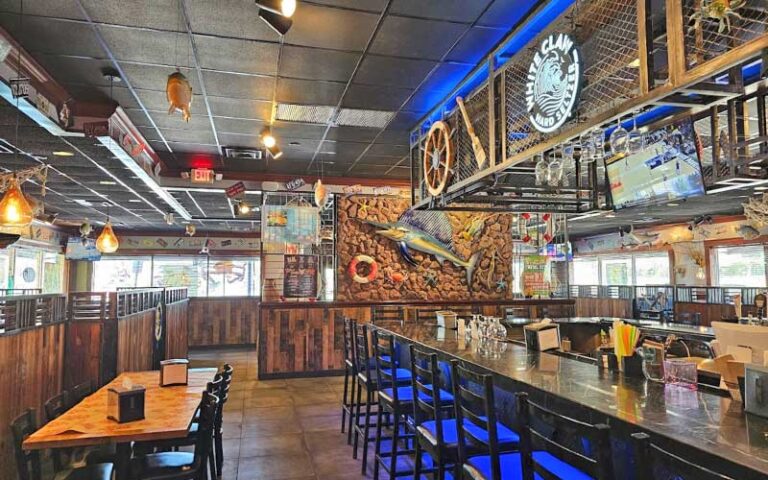 restaurant and bar interior with marine decor at storming crab ocala