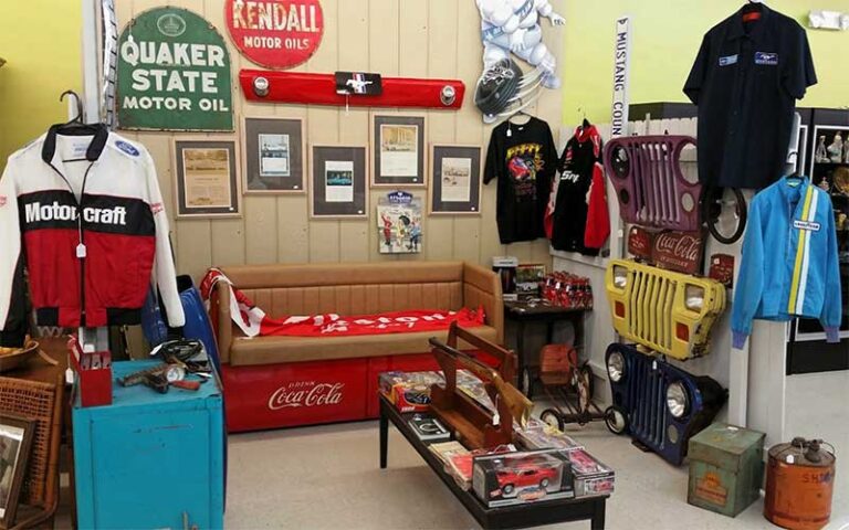 store display with automotive collectibles at ocala antique mall and estates