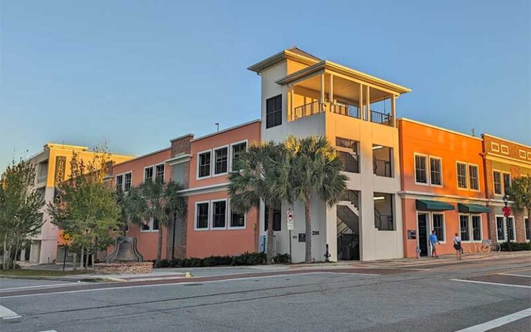 street corner with bell statue at historic downtown ocala