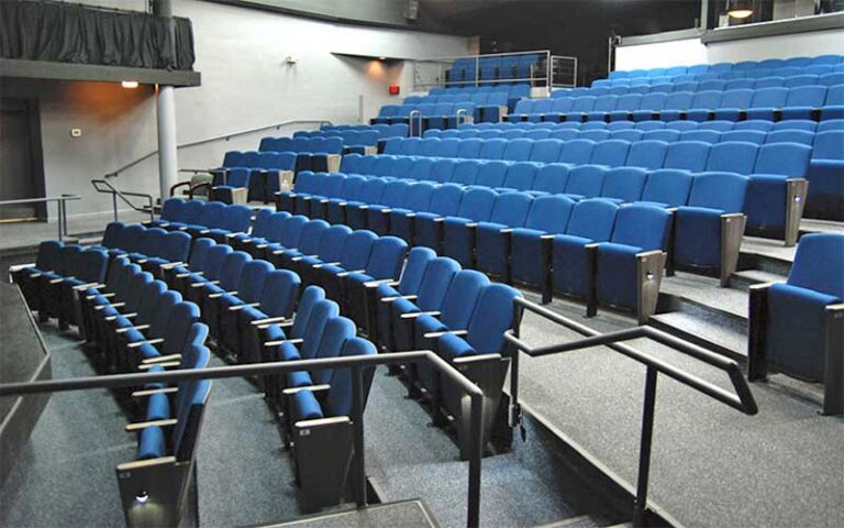 theater seating with blue seats at theatre tallahassee