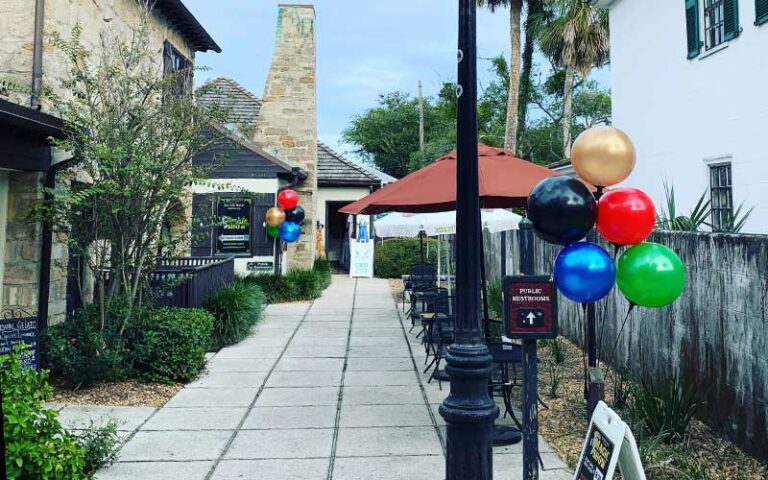 alley with stores and theater entrance at theatre magic st augustine