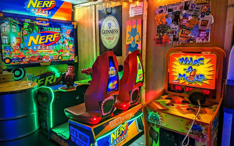 arcade gallery games with bright lighting at sarbez st augustine