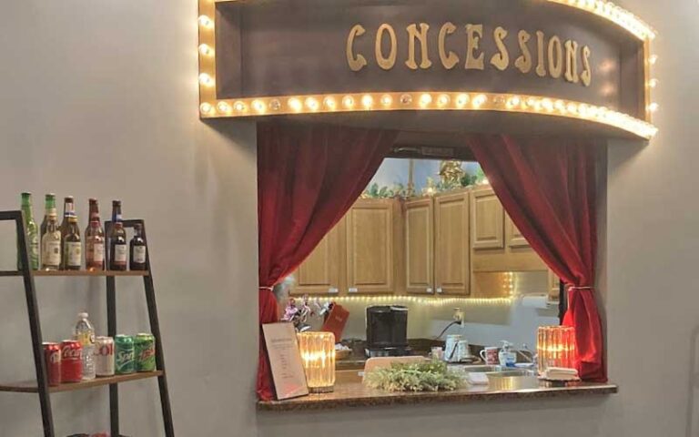 concessions window in lobby at limelight theatre st augustine