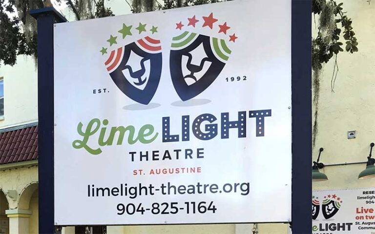 exterior of building sign at limelight theatre st augustine