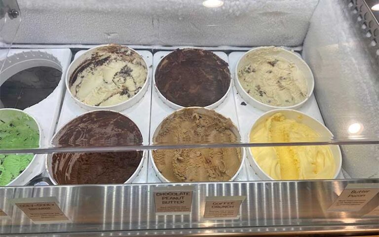 freezer chest with drums of ice cream at orange octopus siesta key sarasota