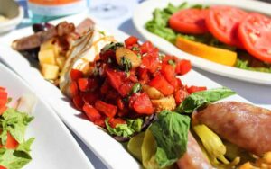 bruschetta with appetizer plate at caffe luna rosa delray beach