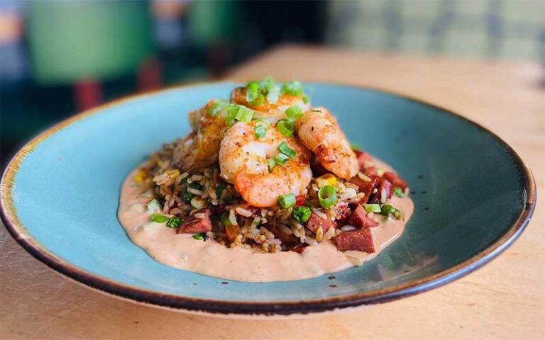 cajun shrimp entree at gary racks farmhouse kitchen delray beach