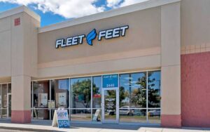 exterior view of store front with entrance at fleet feet delray beach