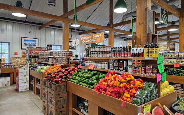 indoor warehouse market with produce at bedners farm fresh market boynton delray beach