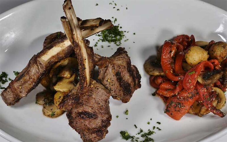 lamb shanks and roasted peppers at tramonti delray beach