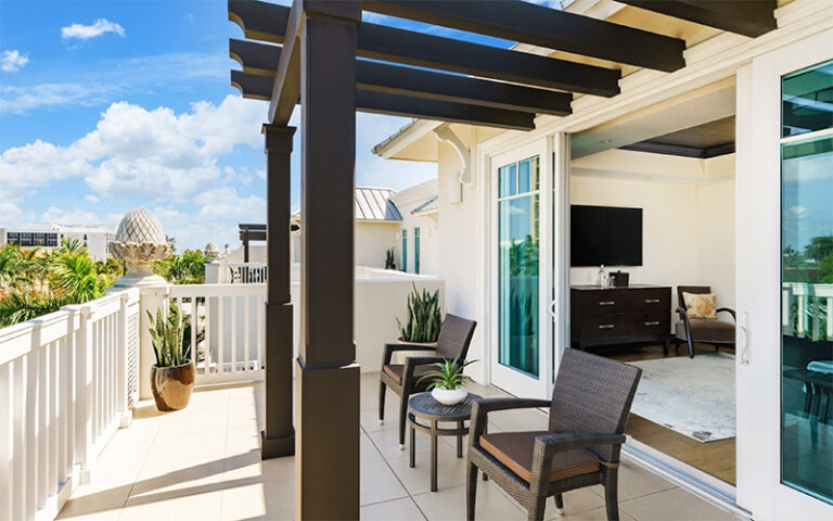 balcony view with facade and portcullis at the seagate hotel spa delray beach