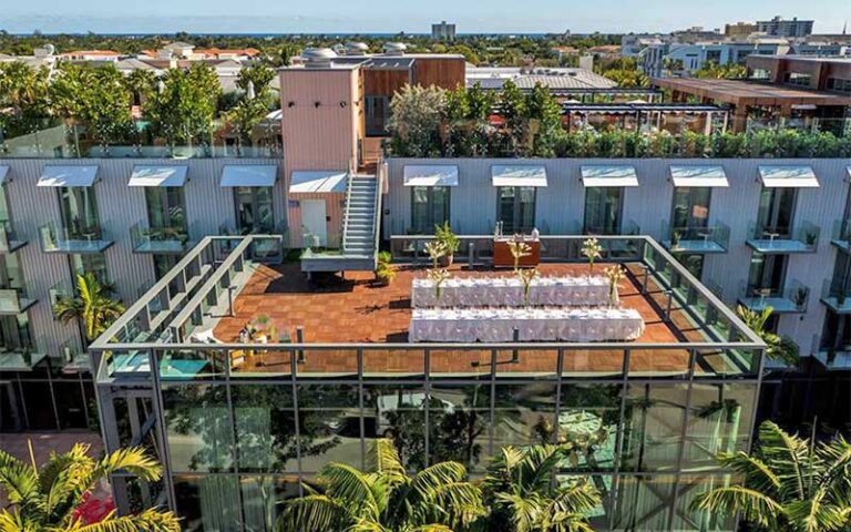 rooftop banquet space above hotel at the ray hotel delray beach