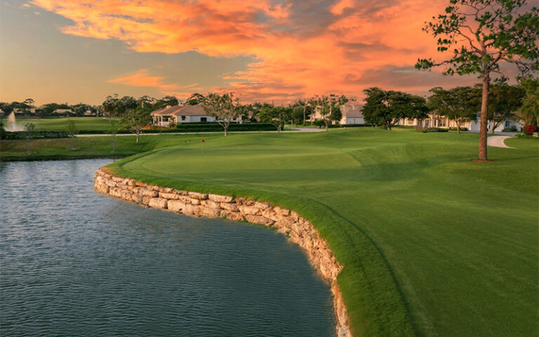 sunset view of golf course at the seagate hotel spa delray beach