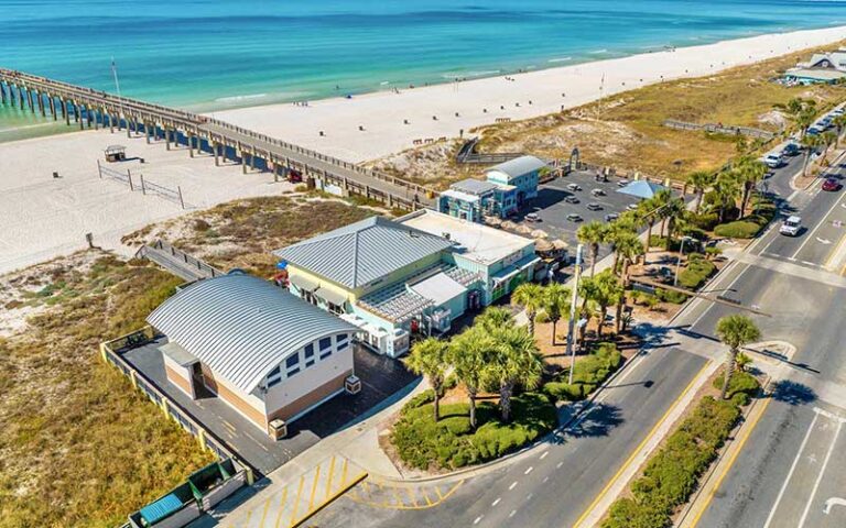 aerial view from east side of beach and pier at russell fields pier panama city beach