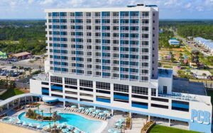 aerial view of high rise at springhill suites panama city beach beachfront