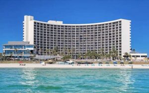 exterior of beach high rise from ocean at holiday inn resort panama city beach