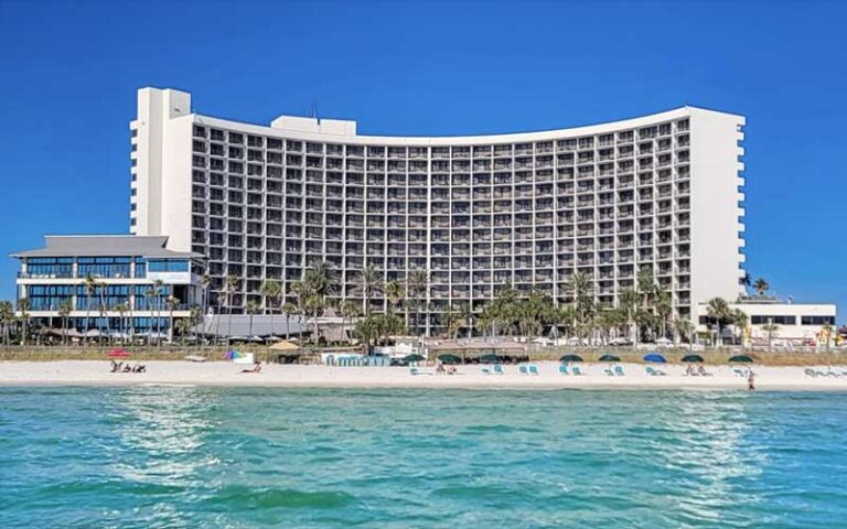 exterior of beach high rise from ocean at holiday inn resort panama city beach