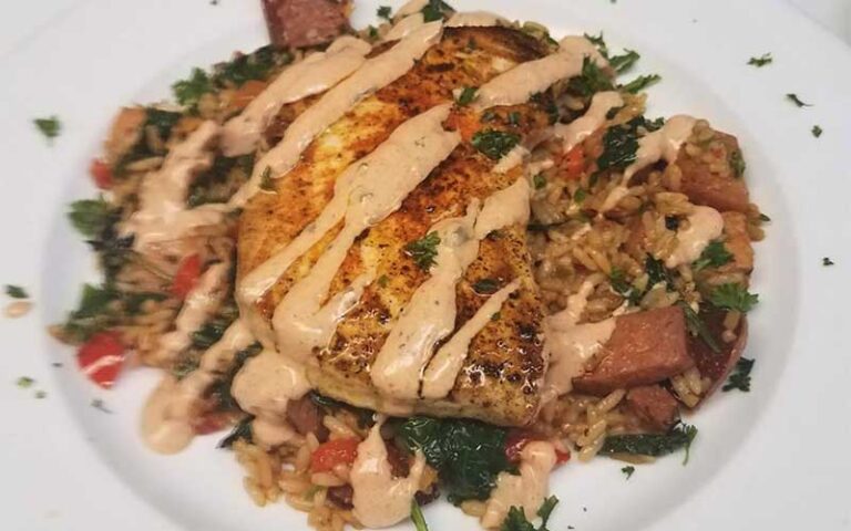 fish fillet on cajun rice entree at northwest grille gainesville