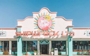 front exterior of large store with logo signs at shipwreck ltd panama city beach