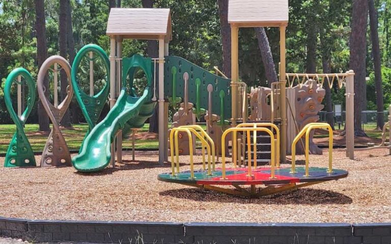 kids playground with merry go round at tom petty park gainesville