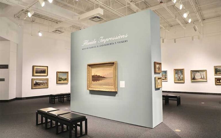 large exhibit room with paintings at harn museum of art university of florida gainesville