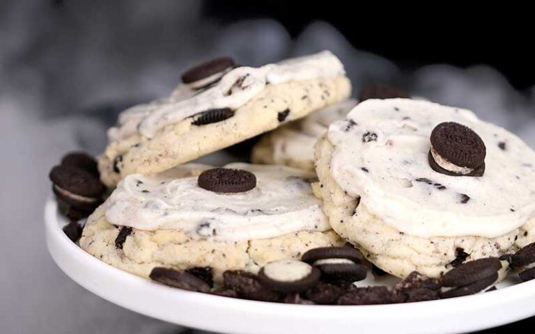 plate of large cookies with mini oreos at crumbl gainesville