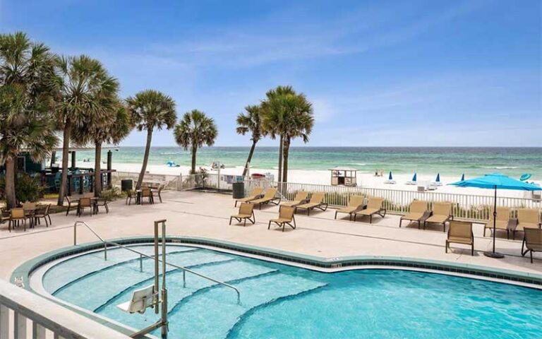 pool area with beach access at beachcomber beachfront hotel panama city beach