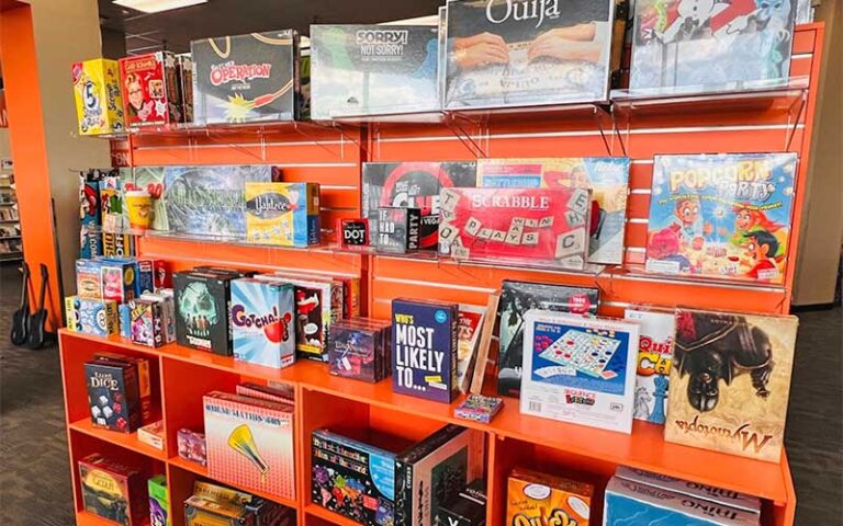 shelf with board games at 2nd charles gainesville