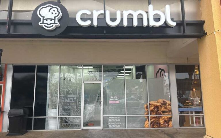 storefront exterior with sign and entrance at crumbl gainesville