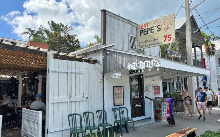 daytime exterior from street of restaurant at pepes cafe key west