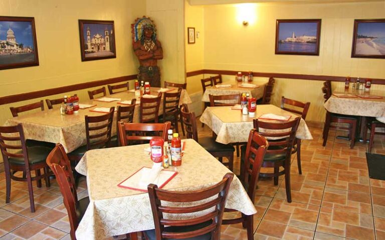 dining room area with cuban decor at el siboney restaurant key west